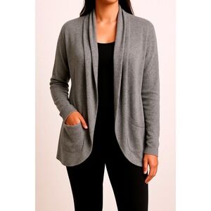 Abercrombie‎ & Fitch Gray Open Front Cozy Knit Cardigan XS Soft Drape Pockets